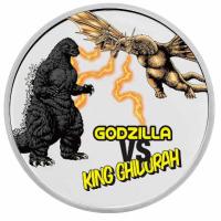 Niue - 5 NZD Godzilla vs. Monsters: Godzilla vs. King Ghidorah 2023 - 2 Oz Silber Color